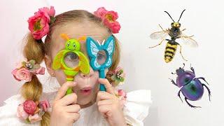 Nastya learn insects with her dad