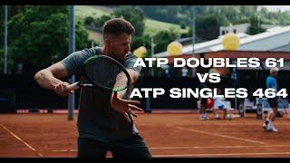 ATP Doubles 61 vs ATP Singles 464 Tennis Battle (Match Footage)