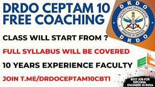 DRDO CEPTAM 10 Free Coaching class for STA-B and TECH-A | Full Syllabus Will Be Covered