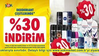 Deodorant çeşitlerinde %30 indirim hem #ŞOK’ta hem de #CepteŞOK’ta!