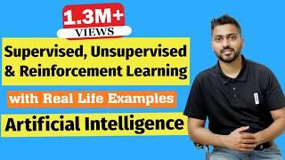 Supervised, Unsupervised and Reinforcement Learning in Artificial Intelligence in Hindi