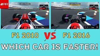 F1 2010 VS F1 2016 INDIANAPOLIS GP Hotlap Comparison (Project Formula Apex Roblox)