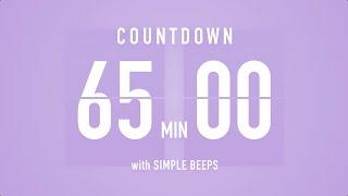 65 Min Countdown Flip Clock Timer / Simple Beeps 🫐 