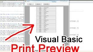 Visual basic 2010 Datagridview, print preview control