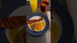 Pancakes with Bacon, Orange Juice and Coffee