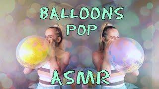 Double Bubble Balloons | ASMR BALLOONS | Blowing Up And Popping Double Balloons [ No Talking ]