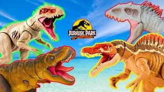 Amazing Jurassic World Dinosaurs: T-REX, Therizinosaurus, Nigersaurus, Pyroraptor & other!