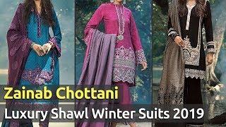 New ZAINAB CHOTTANI (LUXURY SHAWL) Designer Winter Dresses 2019 | Pakistani Winter Collections