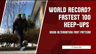 Fastest Time To Perform 100 Keep-Ups Using Alternating Foot Pattern. Keep Up Tsar