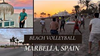 Beach Volleyball in Marbella, Spain #beachvolleyball #spain #malagaspain #travelvlog #marbella