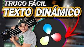 COMO hacer tus TEXTOS más dinámicos desde Davinci Resolve!! 