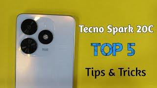 Tecno Spark 20C | Top 5 | Tips And Tricks | Amazing Hidden Features | You Need | WaleedBizz