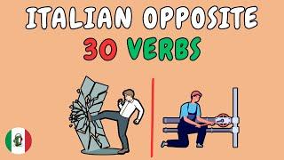 30 Italian Opposite Verbs - Italian Vocabulary with Pictures