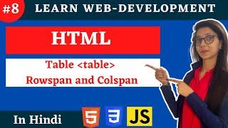 HTML- create table in html | Row span and Col Span | web development #8 #codewithsheetal