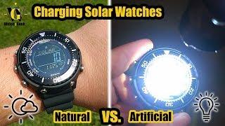 Charging Solar watches - Natural vs. Artificial light experiment using Seiko Digital Tuna