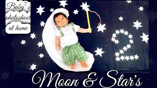 #moon&stars theme baby photoshoot at home..#baby potoshoot at home. #Gathri'sGallery..