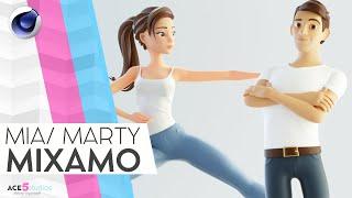 Mia - Marty Mixamo character animation workflow [Cinema 4D] | Tutorial