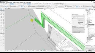 Карниз в архикаде в разных плоскостях. Изогнутый профиль в archicad. Вертикальный молдинг с загибом.