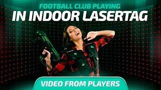 Football club playing in indoor Laser Tag