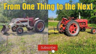 Antique Farmall Tractors in Operation on the Farm