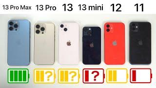 Battery Test!  iPhone 13 Pro Max vs iPhone 13 Pro vs iPhone 13 vs iPhone 12 vs iPhone 11