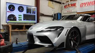 What does each JP4 map make on the MK 5 A90 Supra on a Dyno?