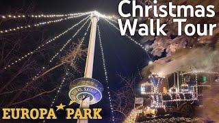 [4K] Europa Park Tour by Night - Complete Walkthrough - Winter Season