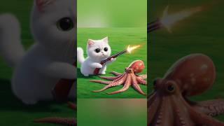 cat help to rabbit#cat #funny #animals#ytshorts
