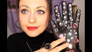 [ASMR] Peeling Rhinestones Off Leather Gloves ~ Sticky Sounds