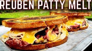 THE BEST PATTY MELT WE'VE EVER MADE! REUBEN "SMASHED" PATTY MELT ON THE GRIDDLE! EASY RECIPE