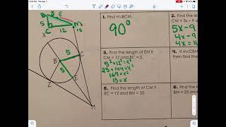 Tangent to a circle properties