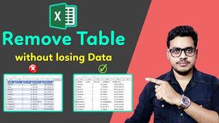 How to remove table in excel without losing data | Delete excel table without data loss | 2024