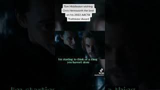 How sweet!Tom Hiddleston wishing Chris Hemsworth the best on his #trailblazeraward2022