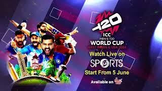 ICC Men's #T20WorldCup 2024, 5th June onwards.. | LIVE on DD Sports (DD Free Dish)