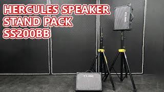 UNBOX HERCULES SPEAKER STAND PACK SS200BB With ROLAND CUBE STREET EX speakers