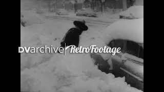 1957 - People in Denver dig their cars out after a blizzard