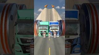 Cars & Cargo Trucks vs Hydraulic Crush - BeamNG.Drive