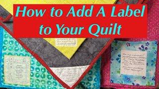 How to Add a Label to Your Quilt