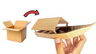 Kreatif Cara Membuat Miniatur Perahu Nelayan Dari Kardus Bekas | Diy Cardboard Handmade