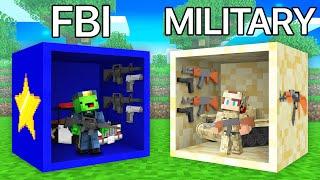 Mikey FBI vs JJ Military BLOCK Survival Battle in Minecraft (Maizen)