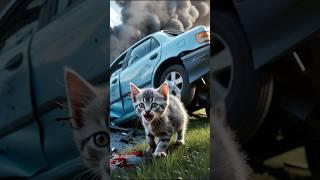 Horrible accident, kitten barely alive #hiddenemotions #catstory #rabbit