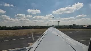 Takeoff at Düsseldorf | European Air Charter A320-200 | Economy class.