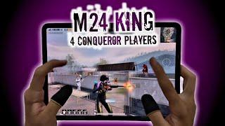 4 CONQUEROR PLAYERS VS M24 KING ATW MACAZ !! PUBG MOBILE