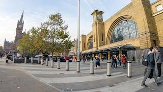 Walking in London: King's Cross and St. Pancras station [4K, Binaural]