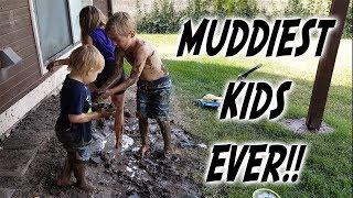 Max Becomes Mr. Mudman! Crazy Kids Play in Mud- Fun Summer Outside Playtime w/ Muddy Water