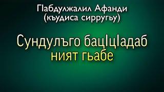 Сундулъго бацIцIадаб ният гьаби / ГIабдулжалил Афанди (къудиса сирругьу)