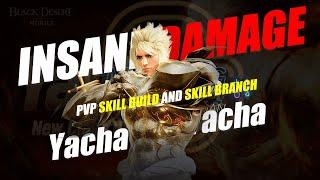 BLACK DESERT MOBILE: YACHA PVP SKILL BUILD AND SKILL BRANCH - ARENA GAMEPLAY