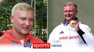 "It's something I've dreamt of" | Britain's Nathan Hales reacts after winning gold in trap shooting