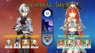 C0 Arlecchino Vaporize & C0 Nilou Hyperbloom | Spiral Abyss 5.0 | Genshin Impact