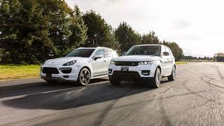 Porsche Cayenne turbo S vs Range Rover Sport SVR Acceleration  & Exhaust Sound